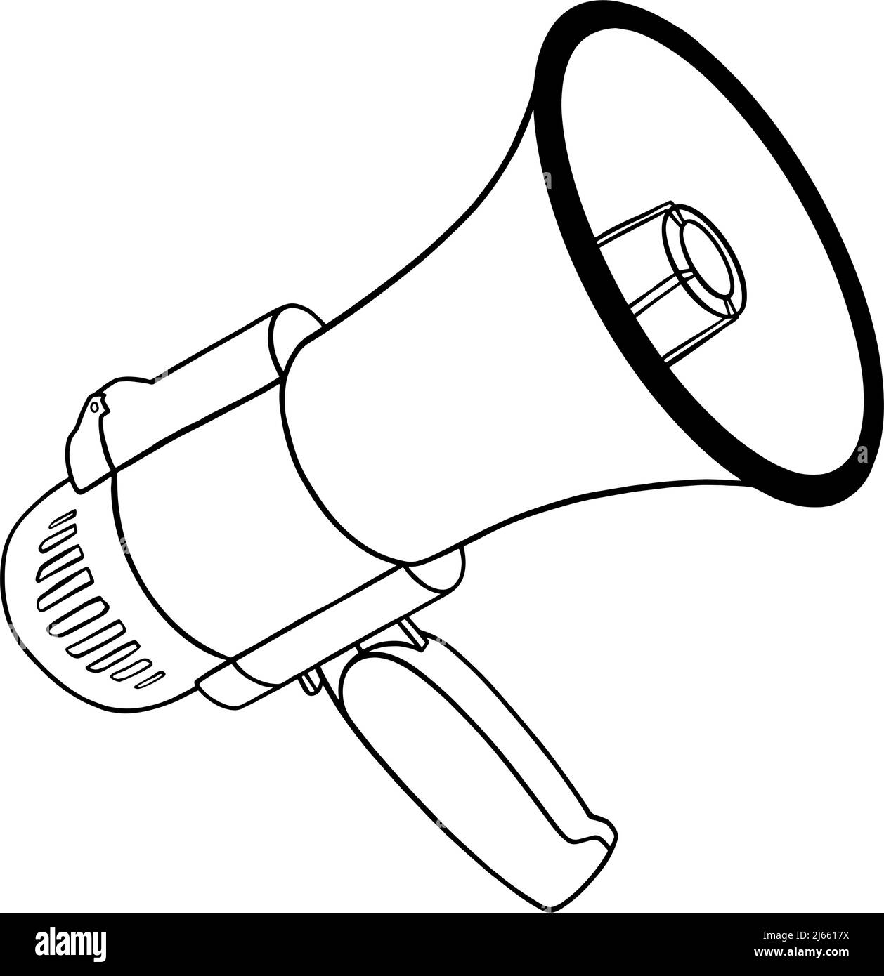 Vector illustration of megaphone icon with simple line style Stock ...