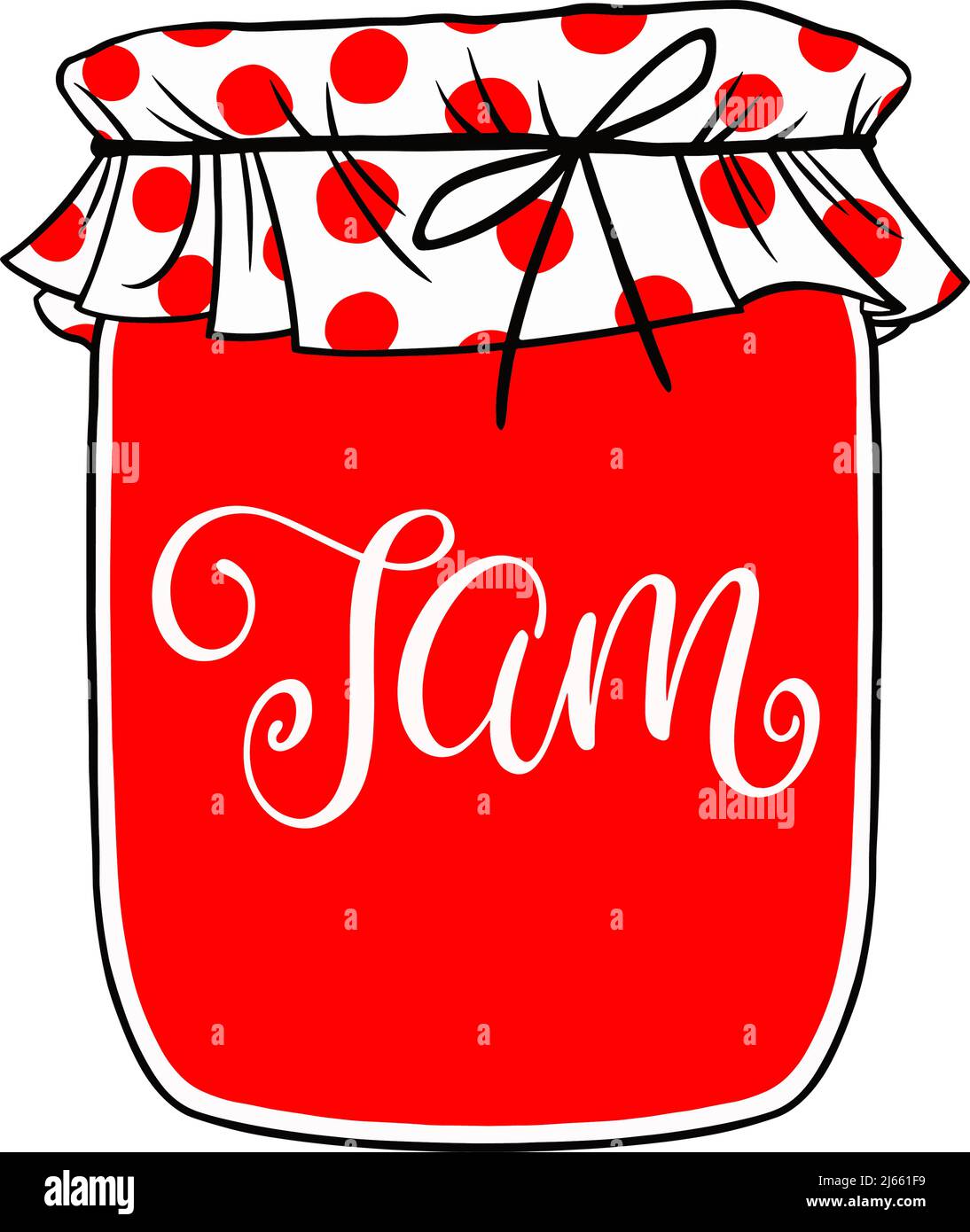 Vector illustration with vintage red jam jar Stock Vector