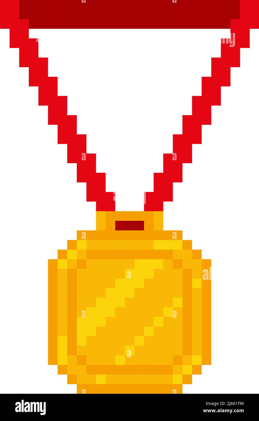 Pixel art medal icon for 8bit game on white background Stock Vector ...