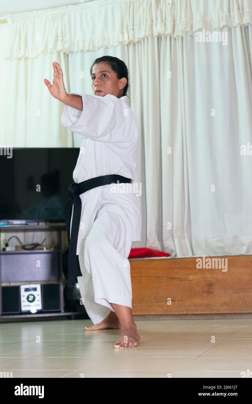 Karate woman kick hi-res stock photography and images - Alamy