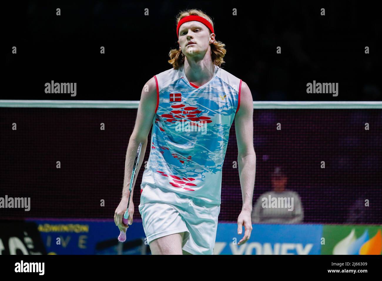 Anders Antonsen from Denmark, Round of 16 during the European Badminton  Championships 2022 on April 27, 2022 at Gallur Sports Center in Madrid,  Spain - Photo: Irina R Hipolito/DPPI/LiveMedia Stock Photo - Alamy