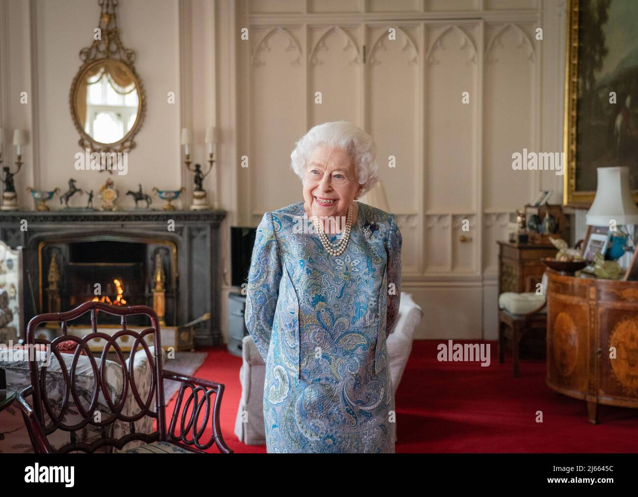 Queen Elizabeth II during an audience with President of Switzerland