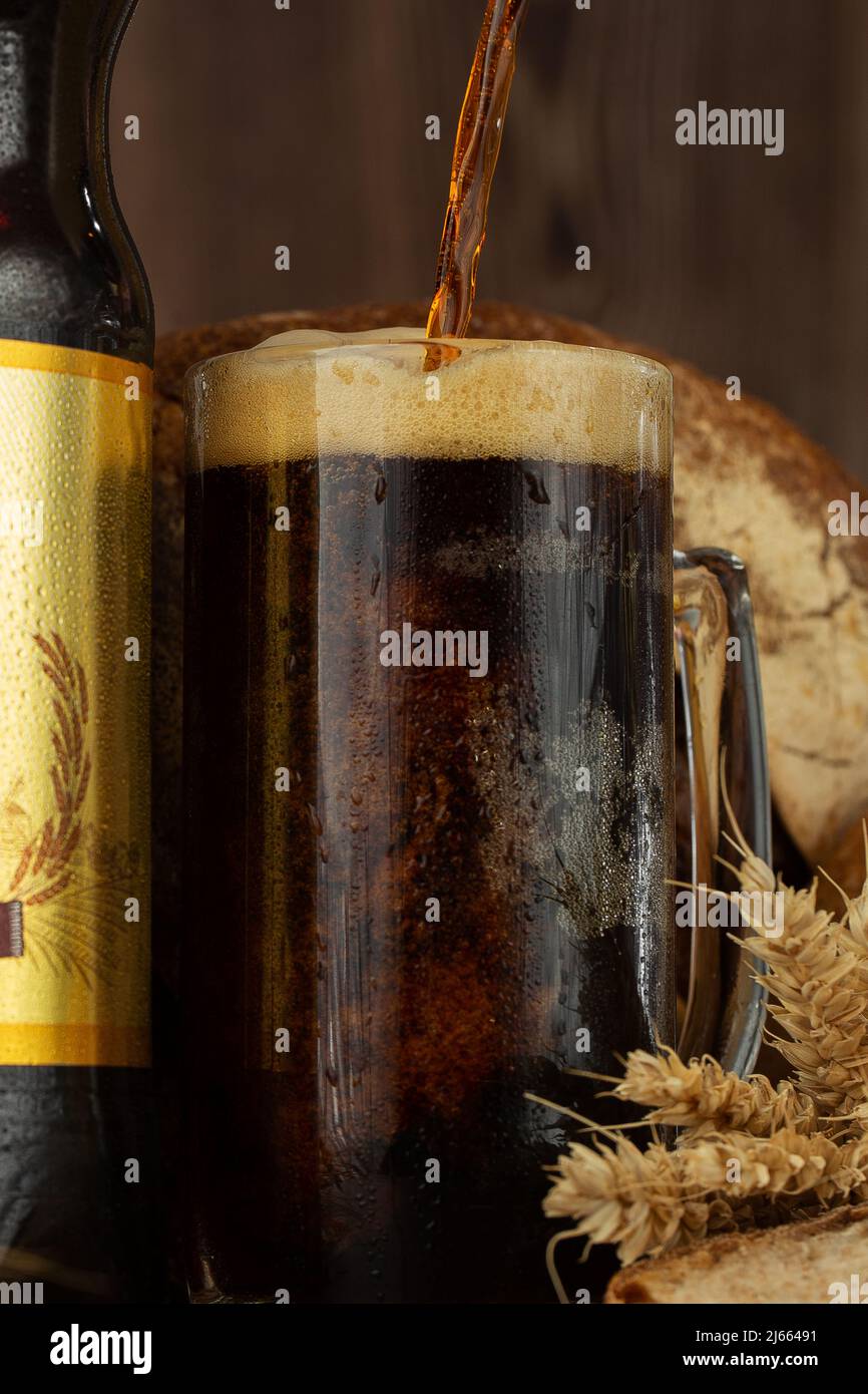 Traditional Russian drink kvass made from bread, rye malt, sugar and