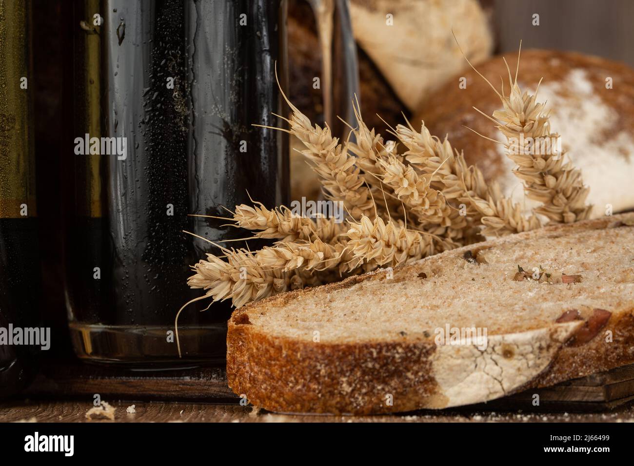 Traditional Russian drink kvass made from bread, rye malt, sugar and