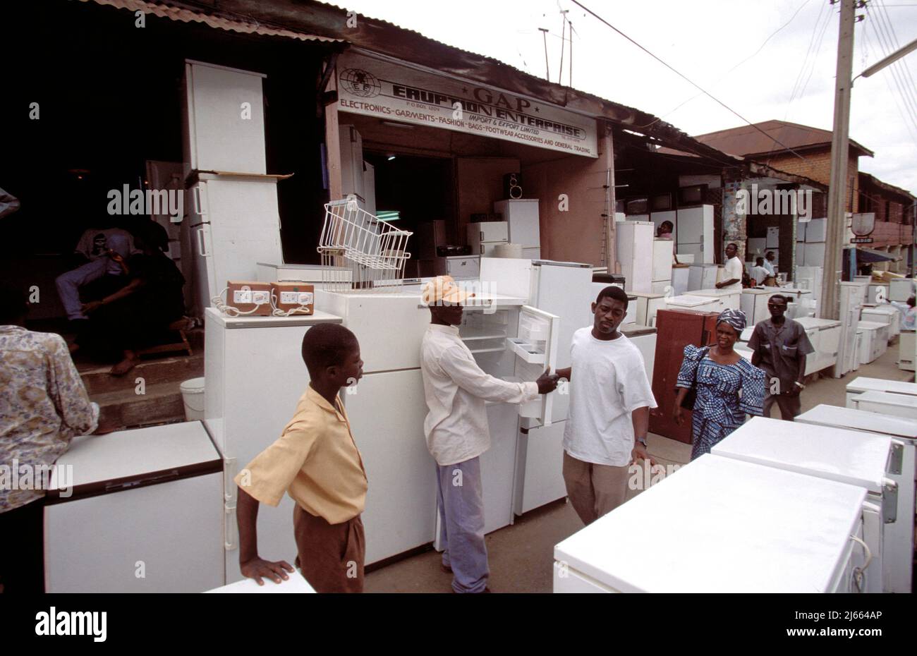 Ghana, Accra; market for secondhand fridges Stock Photo Alamy
