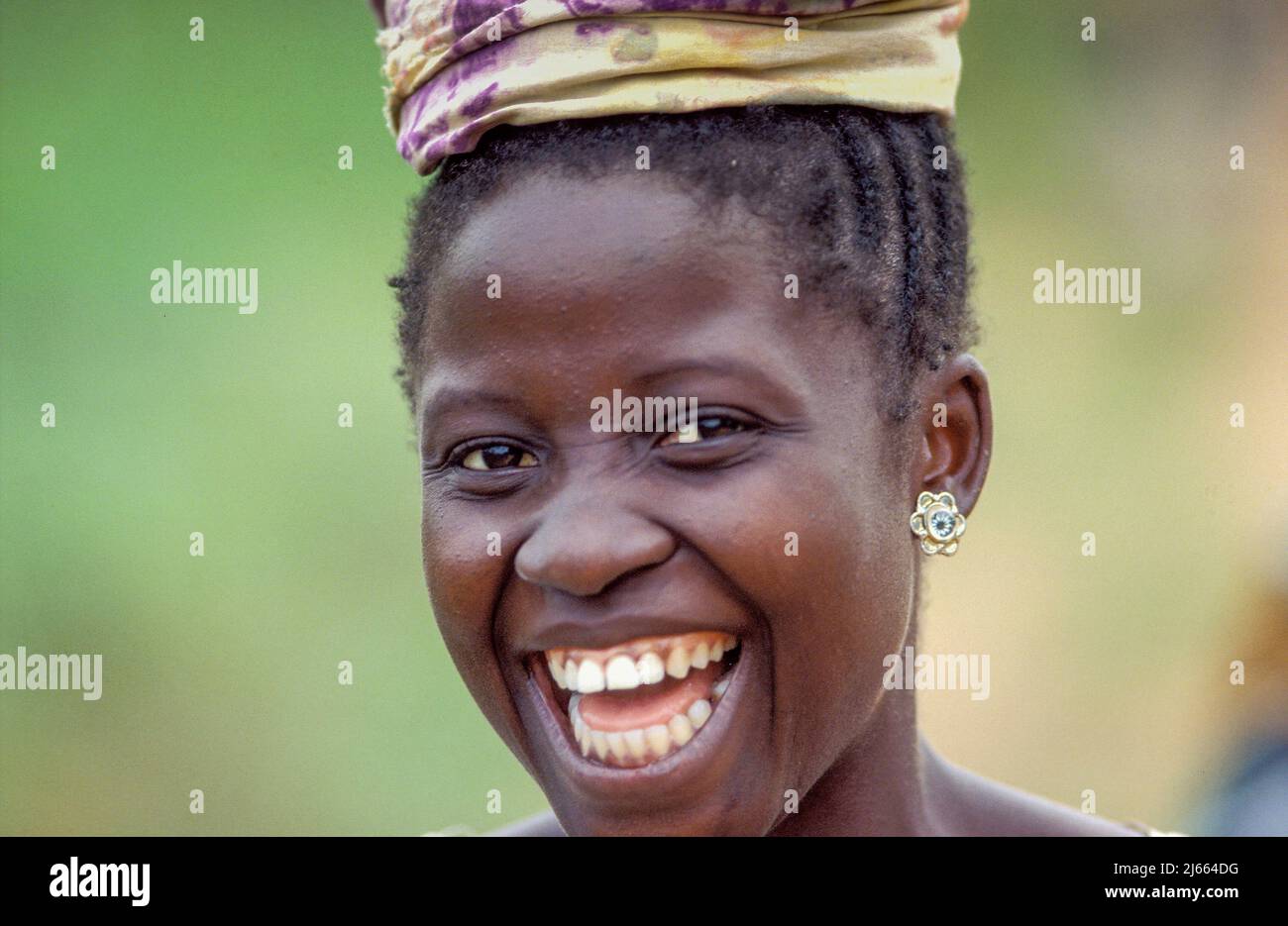 Ghana, Accra; portrait of a girl smiling Stock Photo Alamy