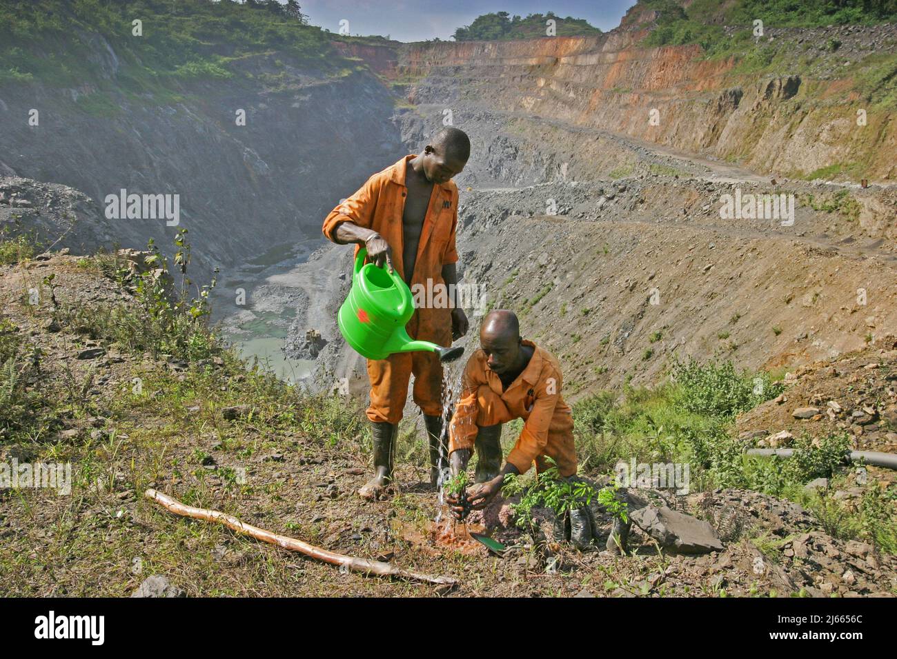 Ghana, Tarkwa Mining company Ghana Manganese Company destroys a lott of