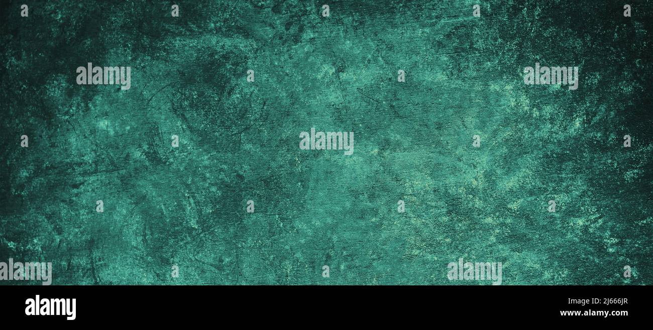 Green concrete wall texture, panoramic view, background surface Stock Photo