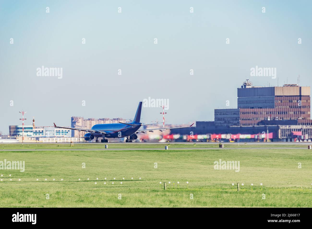 Passenger plane in the airport before the taking off Stock Photo - Alamy
