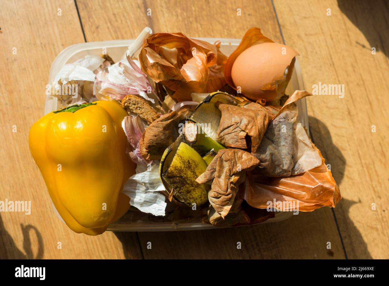 Kitchen Food Waste, UK. Stock Photo