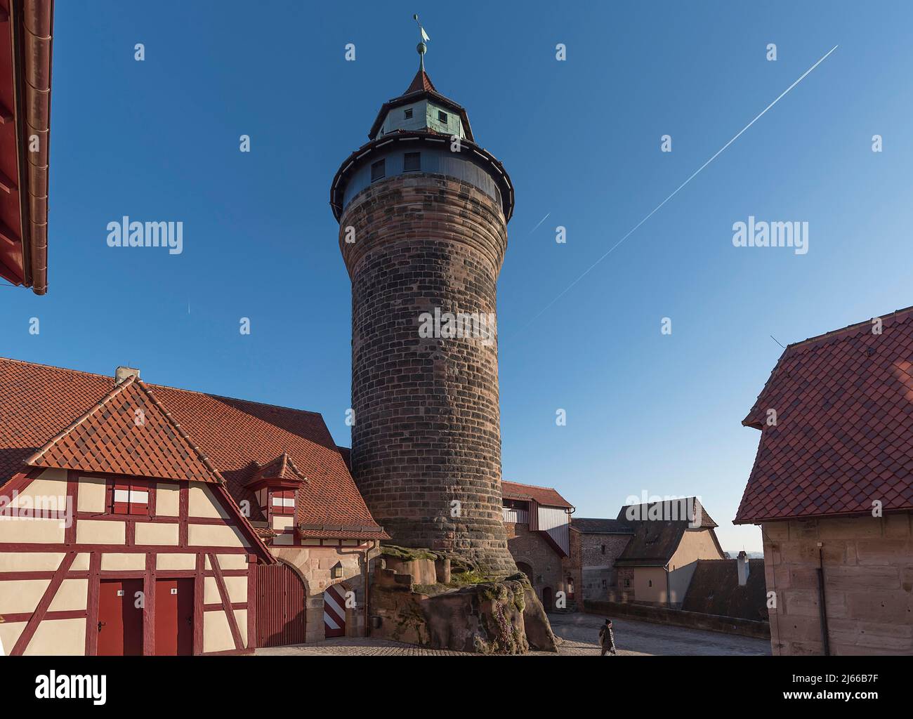 Sinwellturm, historischer Rundturm auf der Kaiserburg, Nuernbertg