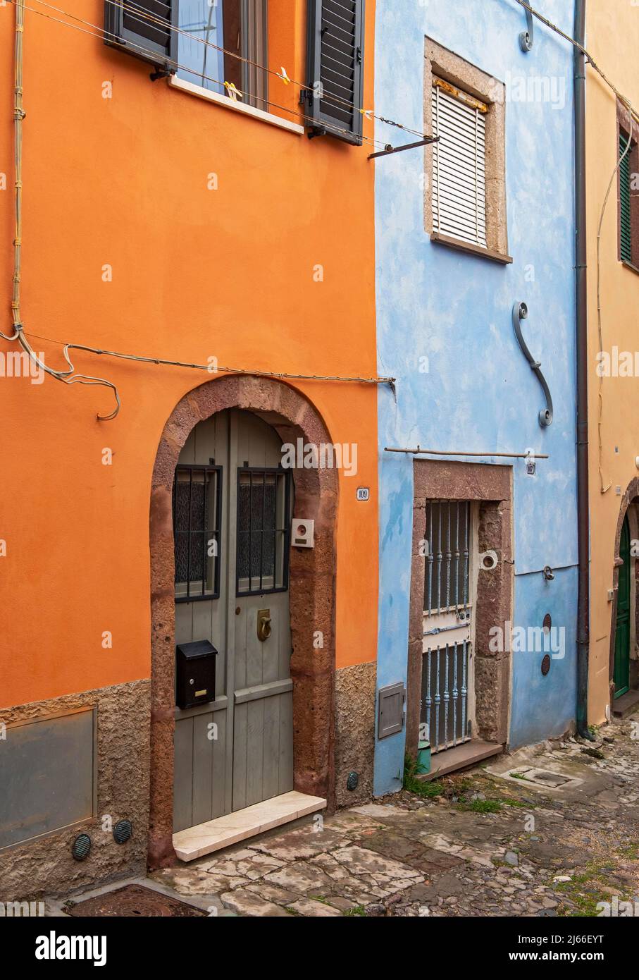 Colorful houses, Bosa, Sardinia, Italy Stock Photo Alamy