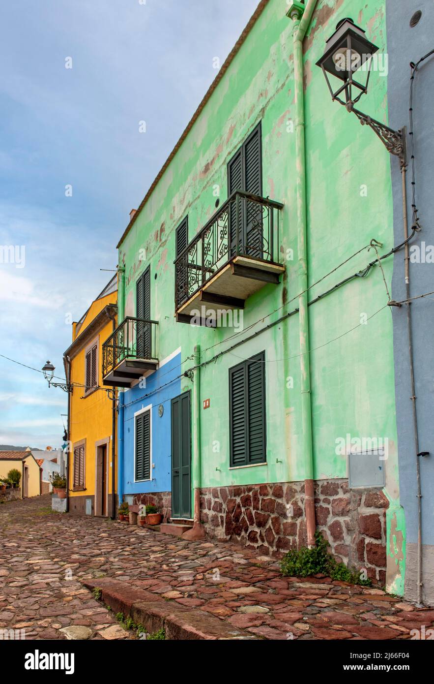 Colorful houses, Bosa, Sardinia, Italy Stock Photo Alamy