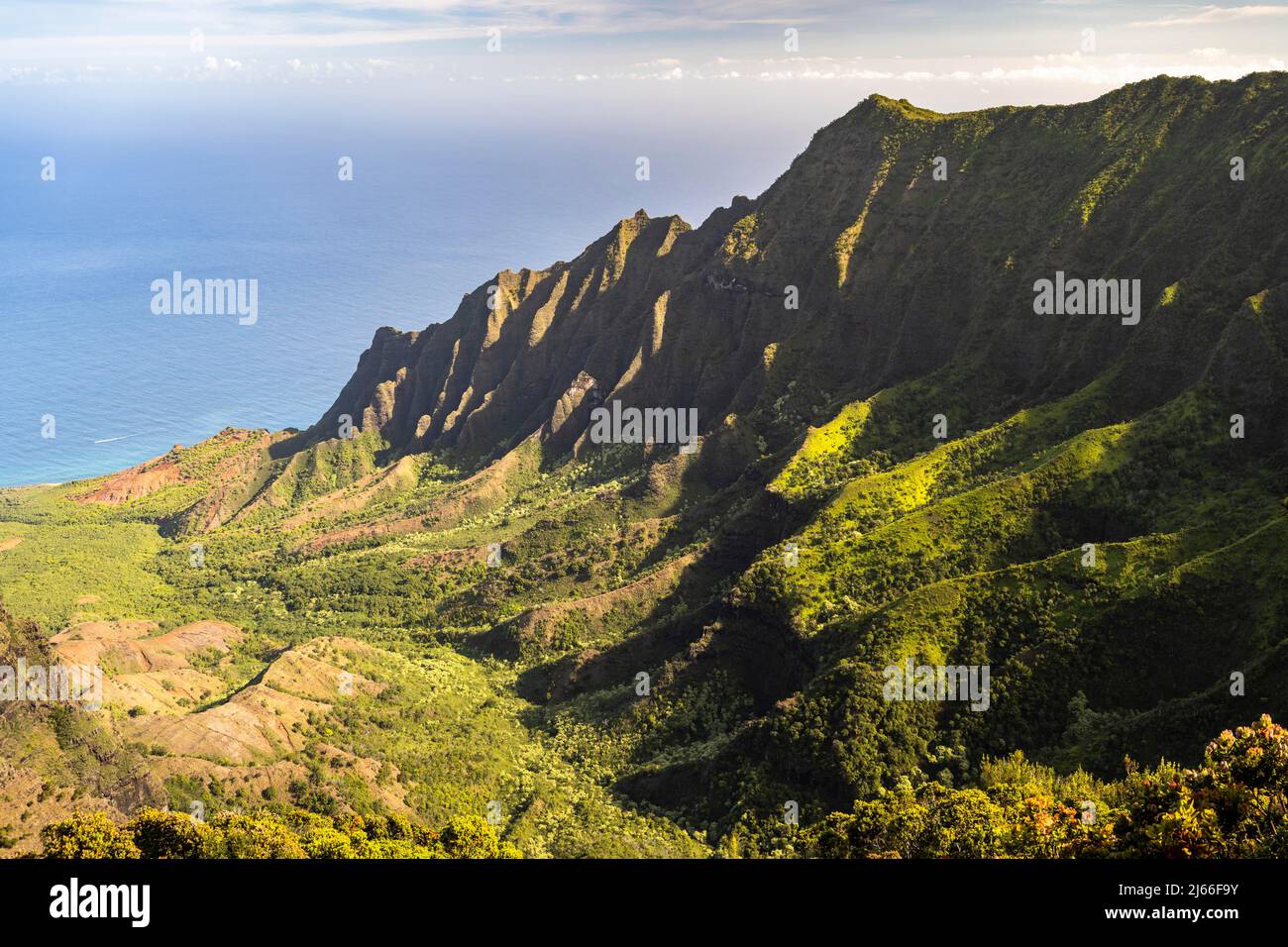 Blick vom Kalalau Lookout ins Kalalau Valley, Kokee State Park, Napali