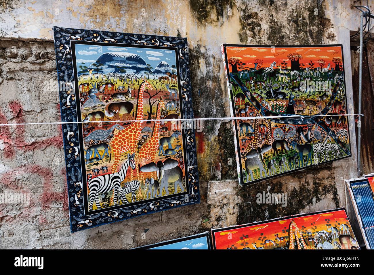 Kunst, Bilder, draussen, Stone Town, UNESCO Weltkulturerbe, Unguja, Sansibar, Tansania Stock Photo