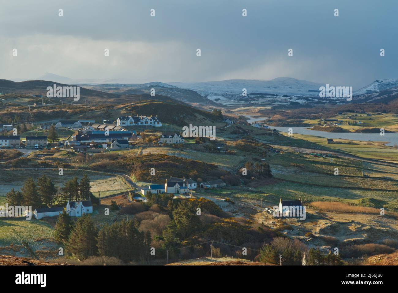 Bettyhill village and River Naver, Sutherland Stock Photo