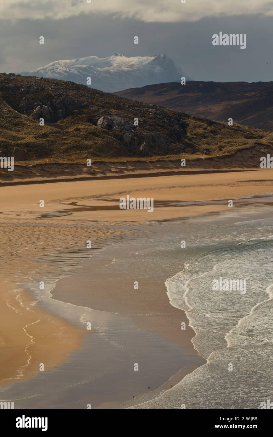 Torrisdale Beach with Ben Loyal inland, Sutherland Stock Photo