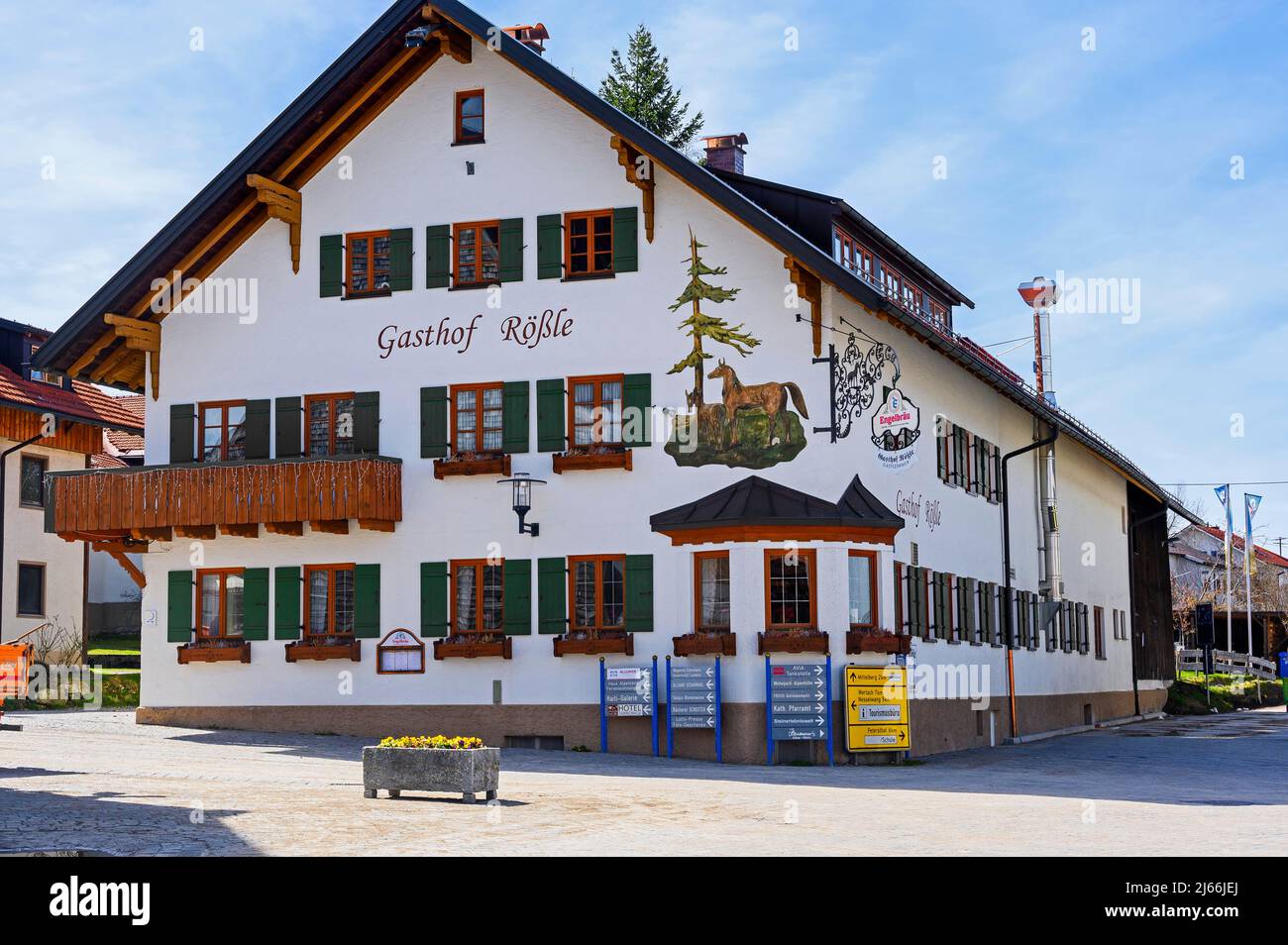 Gasthof Roessle Oy, Allgaeu, Bayern, Deutschland Stock Photo - Alamy