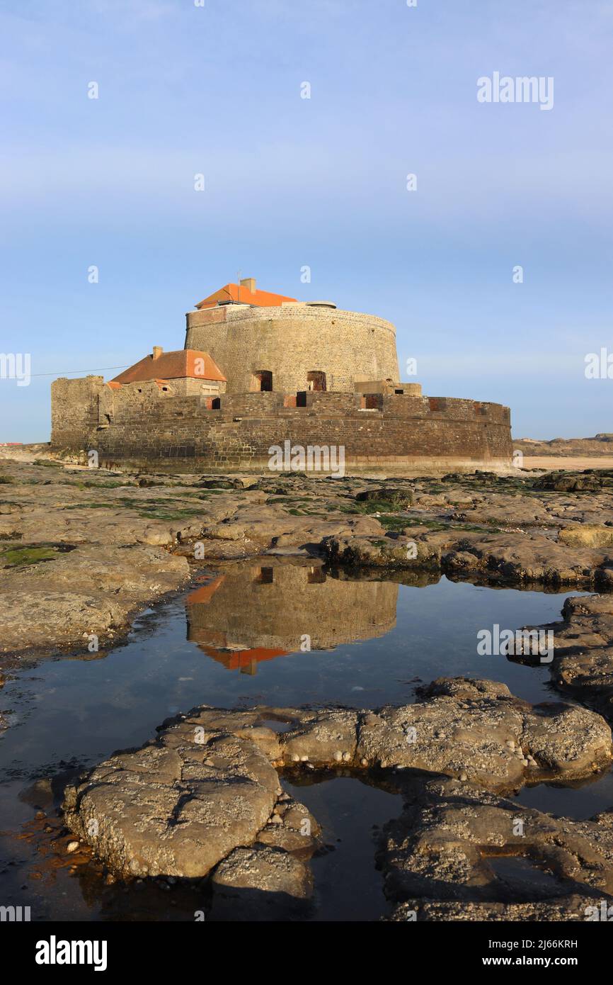BOULOGNE-SUR-MER, 13 APRIL 2022: Fort Vauban, in Ambleteuse near Boulogne on the Opal Coast in France. The 18th century fort is a popular tourist attr Stock Photo