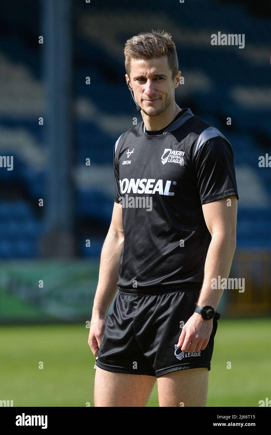 Halifax, England -24th April 2022 -  Referee Chris Kendall. Rugby League Betfred Super Championship Halifax Panthers vs Barrow Raiders at Shay Stadium, Halifax, UK  Dean Williams Stock Photo