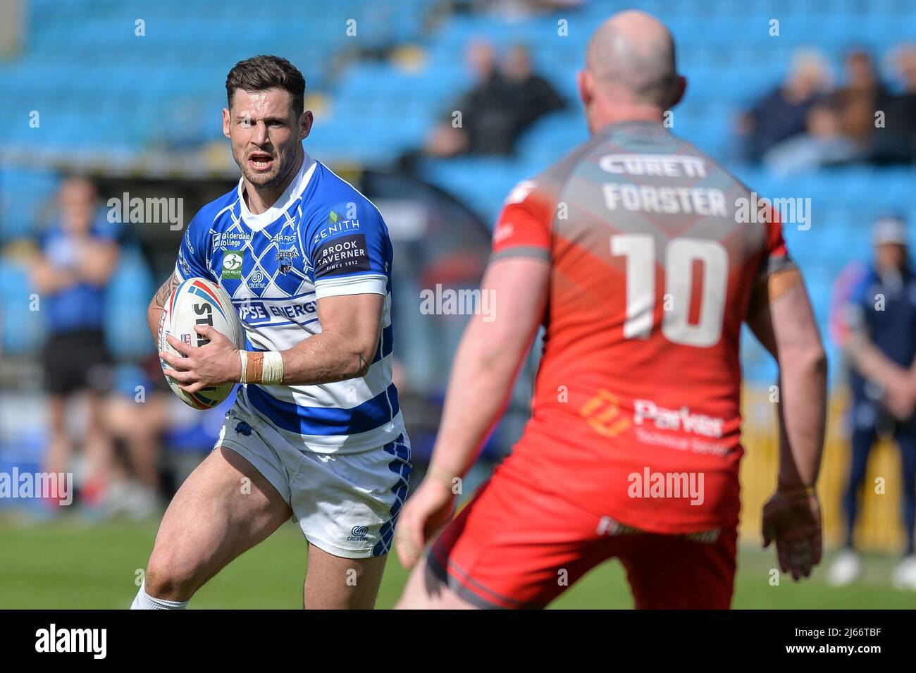 Halifax, England -24th April 2022 -  Rugby League Betfred Super Championship Halifax Panthers vs Barrow Raiders at Shay Stadium, Halifax, UK  Dean Williams Stock Photo