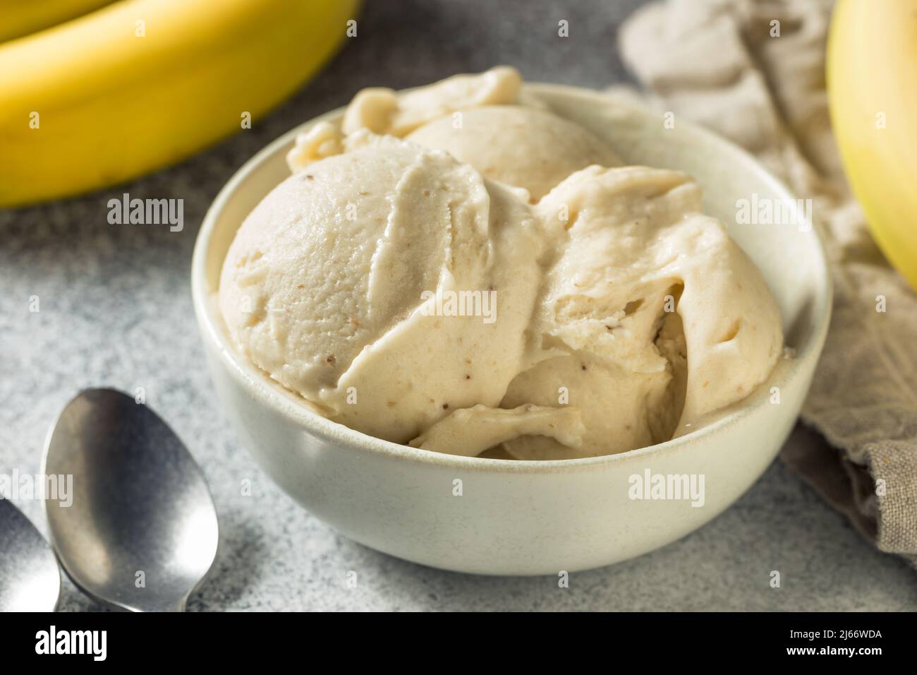Homemade Healthy Vegan Banana Ice Cream Ready to Eat Stock Photo Alamy