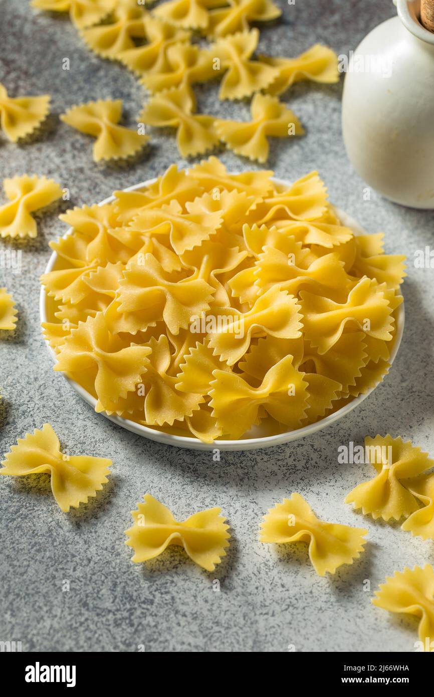 Dry Italian Bow Tie Farfalle Pasta Ready to Cook Stock Photo Alamy