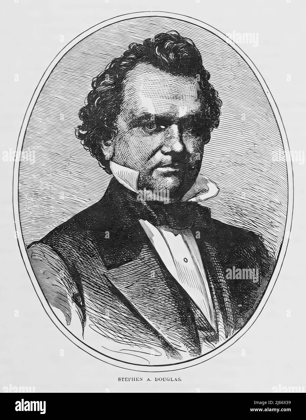 Portrait of Stephen Arnold Douglas, 1860 presidential election Democrat nominee. 19th century illustration Stock Photo
