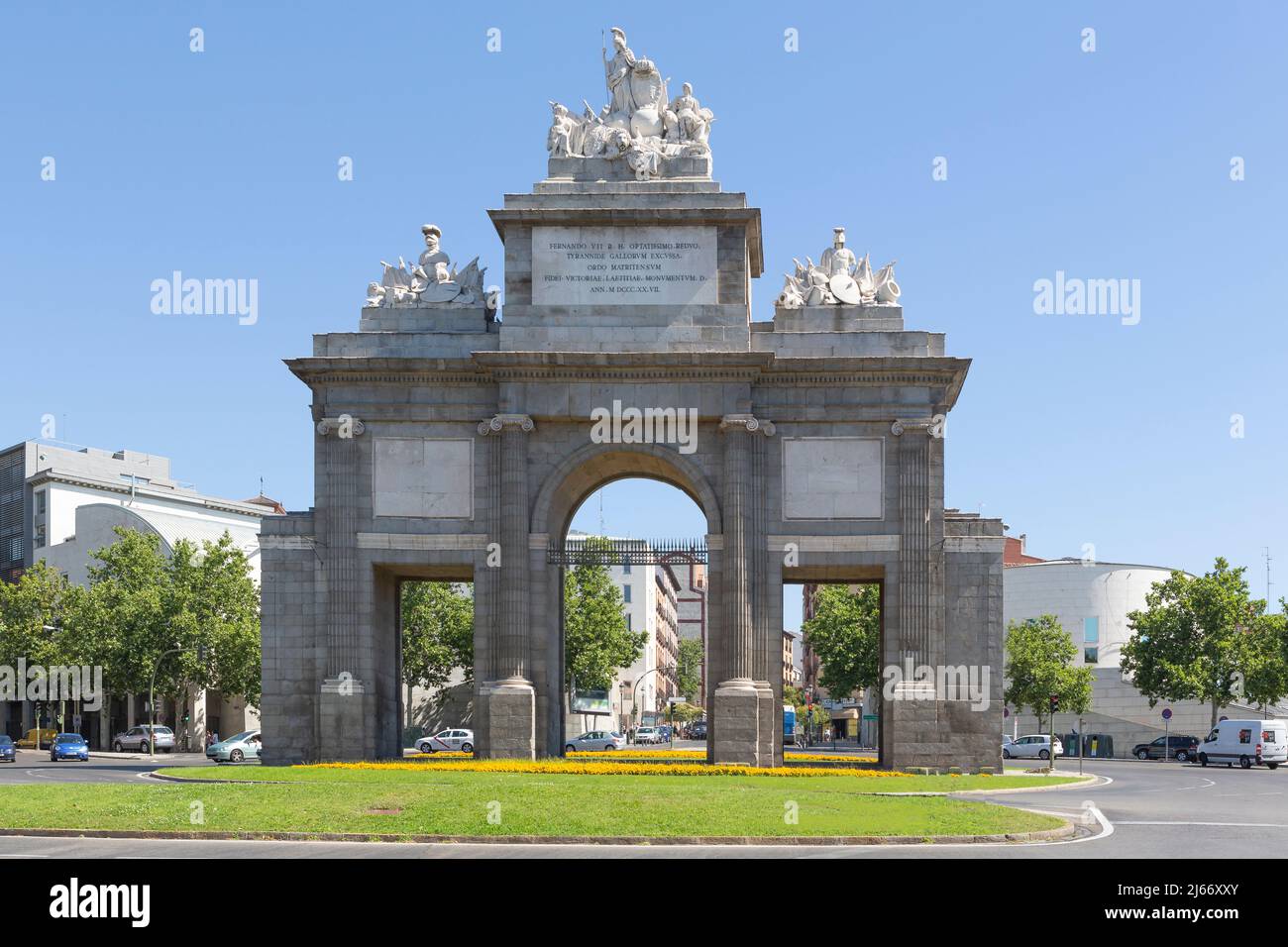 The Gate of Toledo was one of the access gates to the city of Madrid, Spain Stock Photo