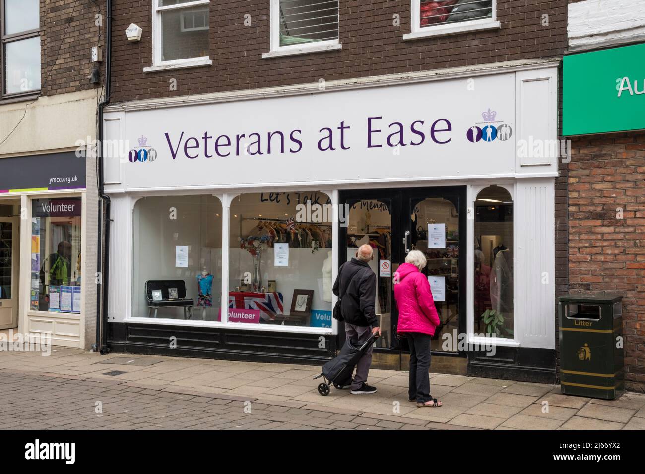 Veterans at Ease charity shop. Military Mental Health Charity supporting those with Post-Traumatic Stress Disorder, PTSD, or similar issues. Stock Photo