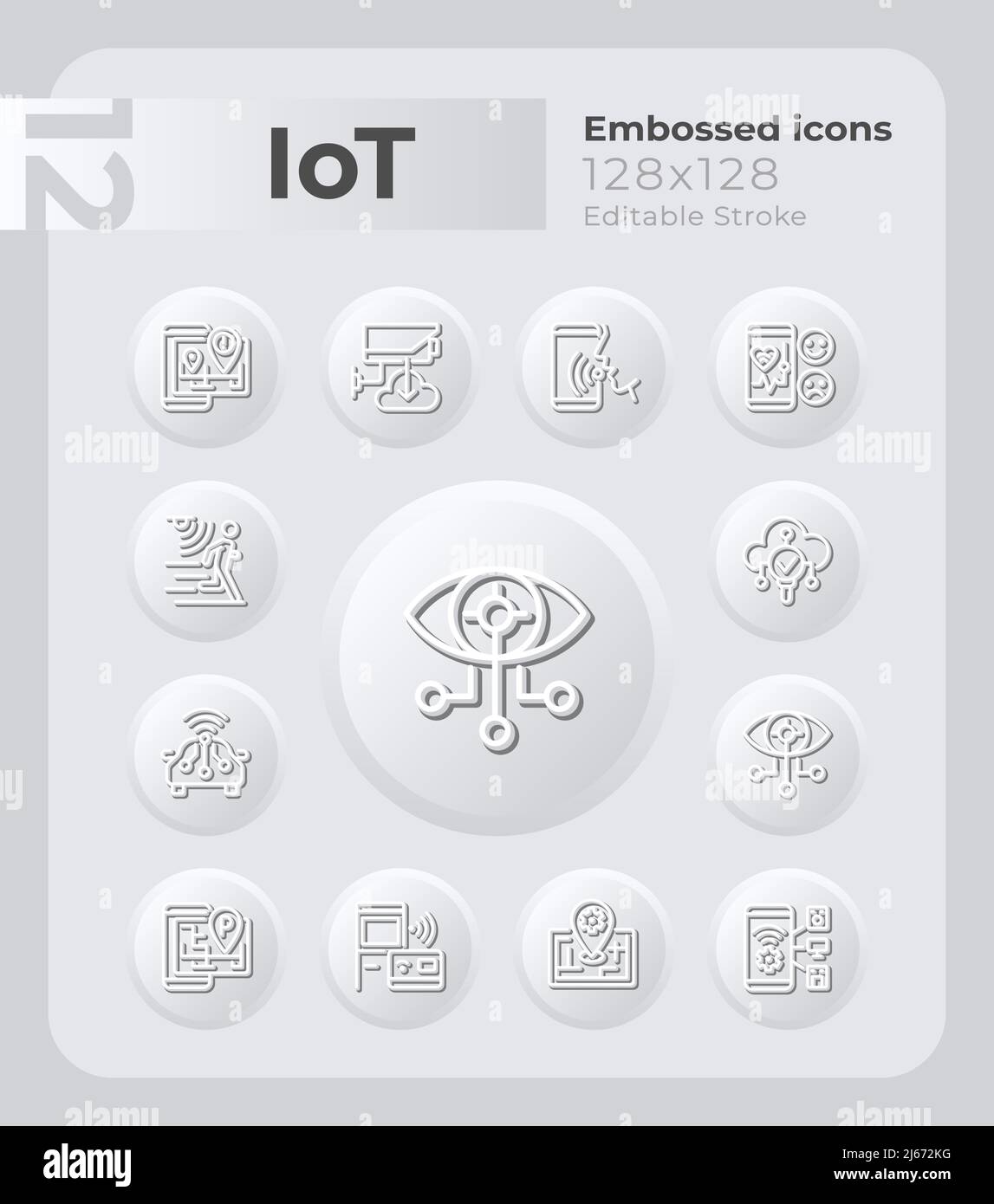 IoT embossed icons set Stock Vector Image & Art - Alamy