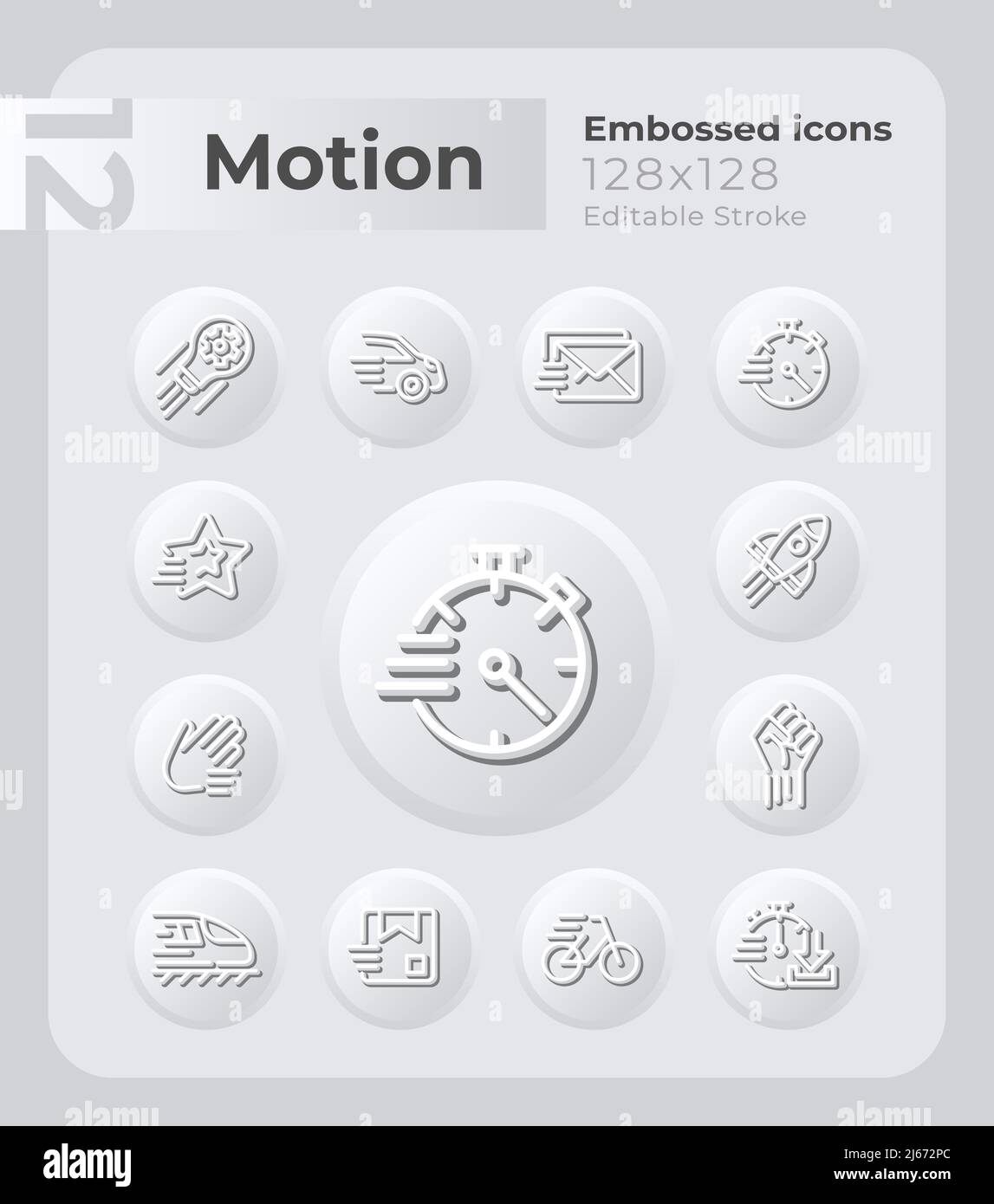 Movement embossed icons set Stock Vector Image & Art - Alamy