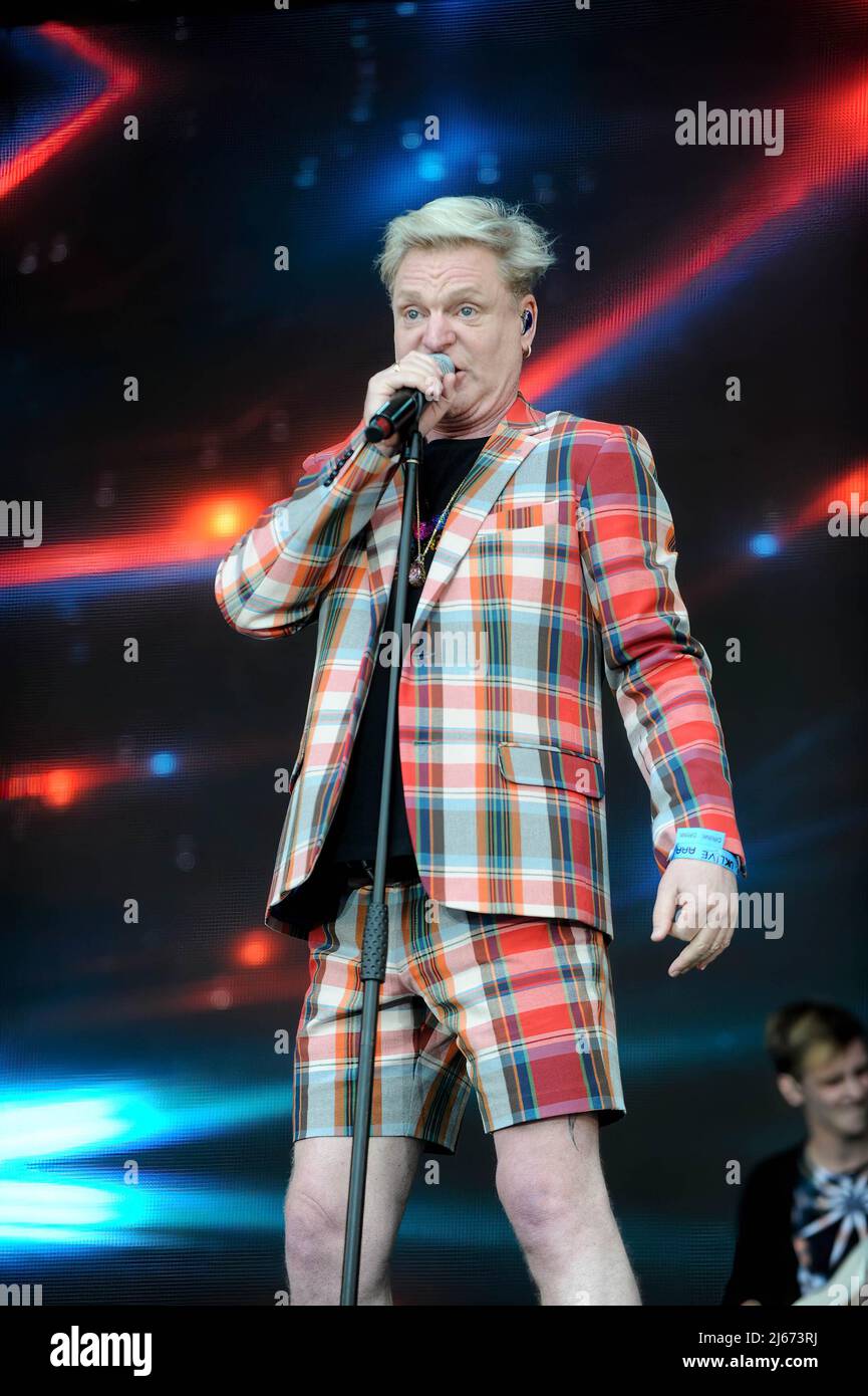 Andy Bell lead singer of Erasure performs live at Lets Rock Leeds 80s
