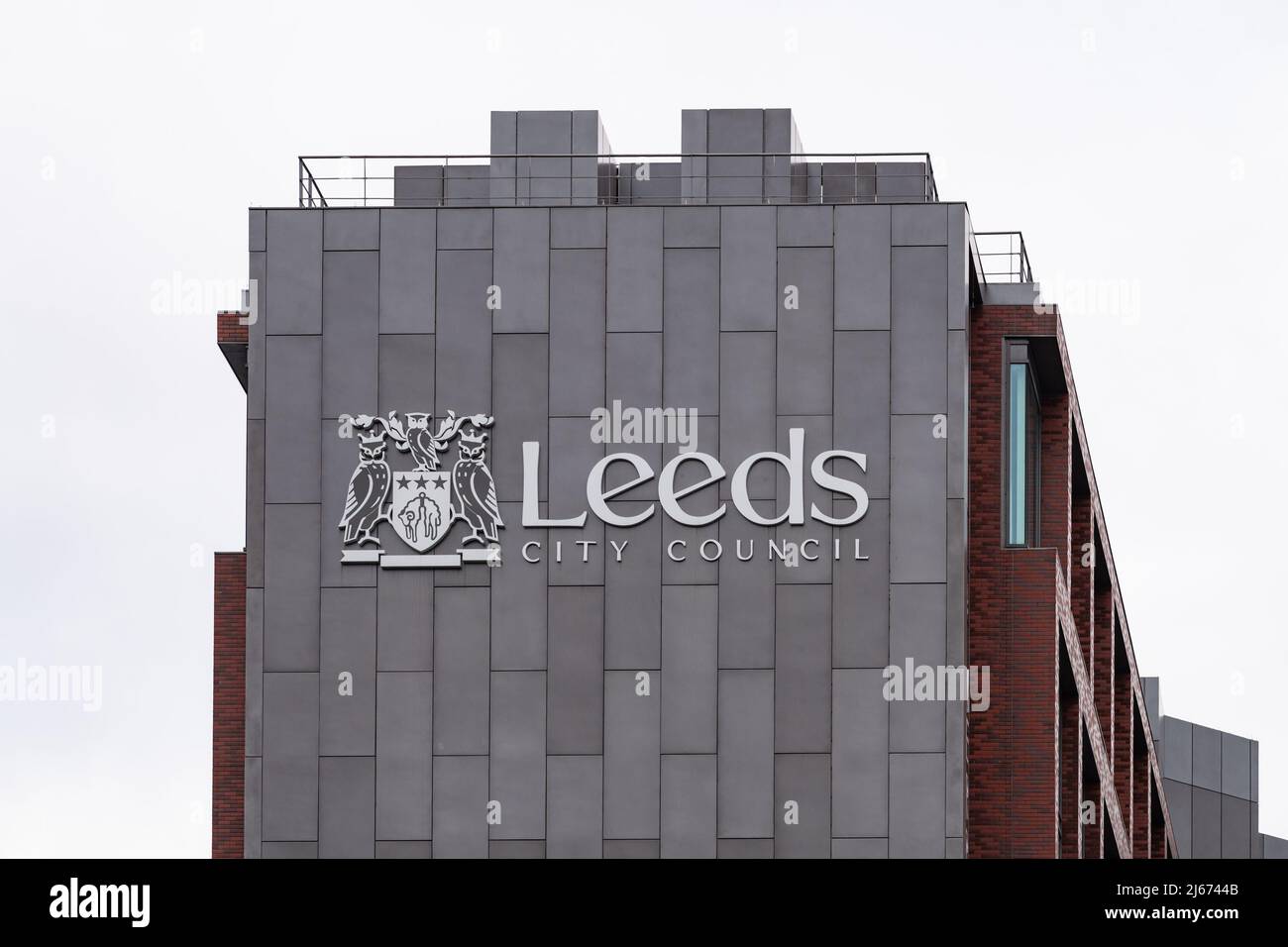 Leeds City Council sign, Merrion House, Leeds, England, UK Stock Photo