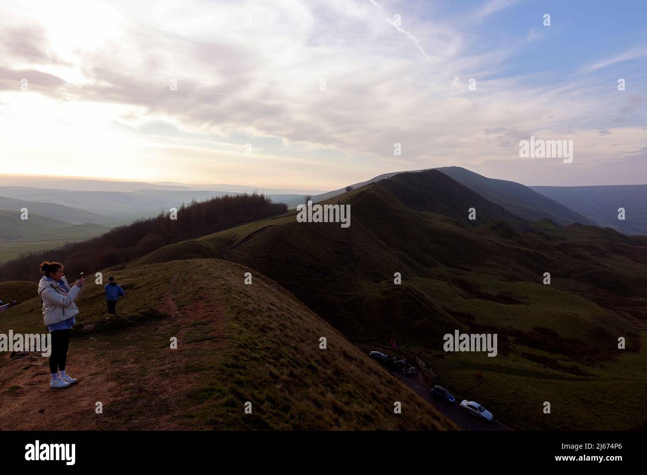 People out walking in the Peak District  Derbyshire Stock Photo
