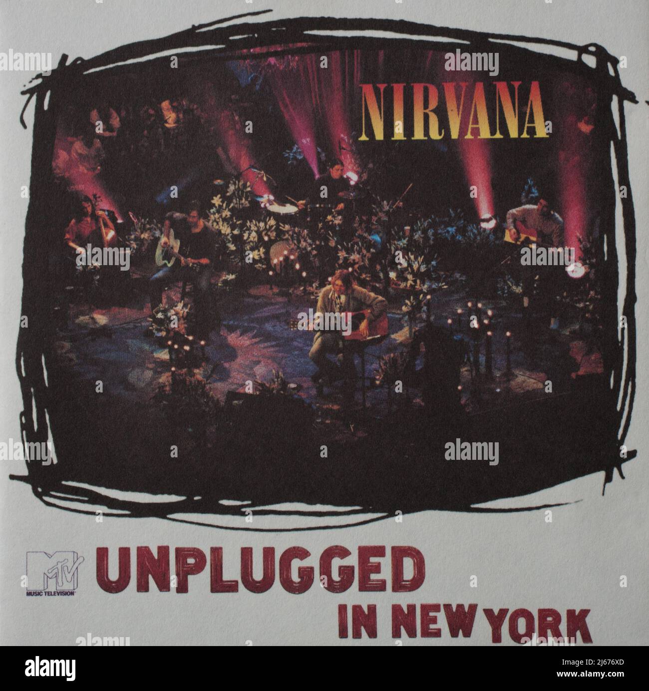 The CD album cover to Unplugged in New York by Nirvana Stock Photo