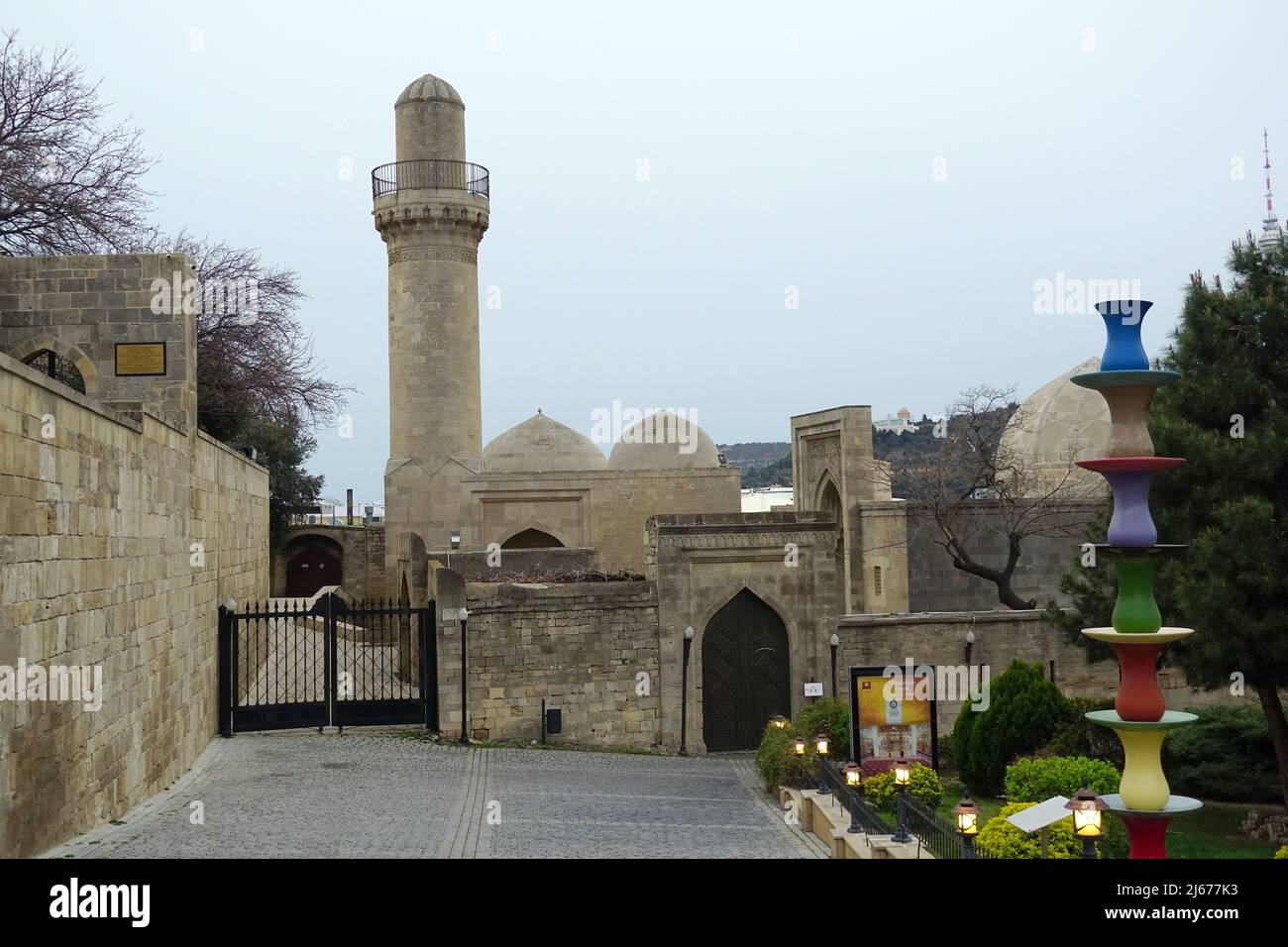 Palatial mosque, Saray məscidi, Palace of the Shirvanshahs, Icheri Sheher, Old City, Baku, İçərişəhər, Azerbaijan, UNESCO World Heritage Site Stock Photo