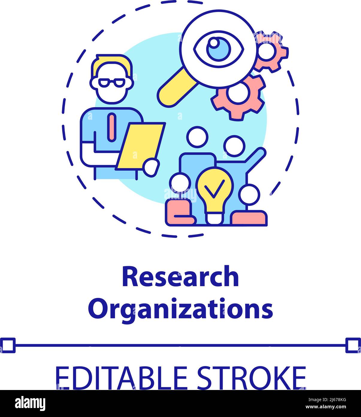 Research organizations concept icon Stock Vector