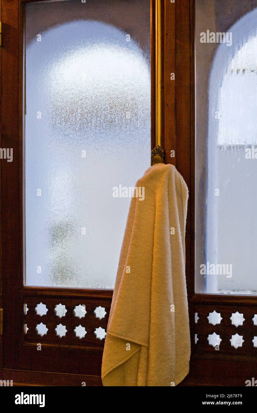 Hotel bathroom window Chefchaouen Morocco Stock Photo Alamy