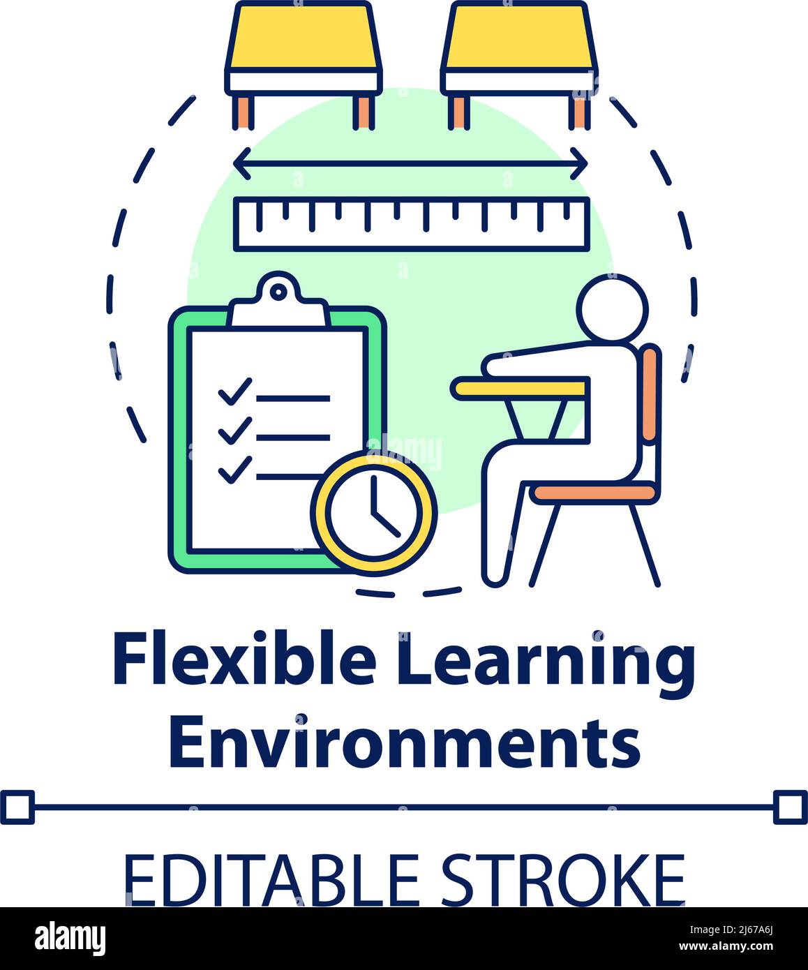 Flexible learning environments concept icon Stock Vector