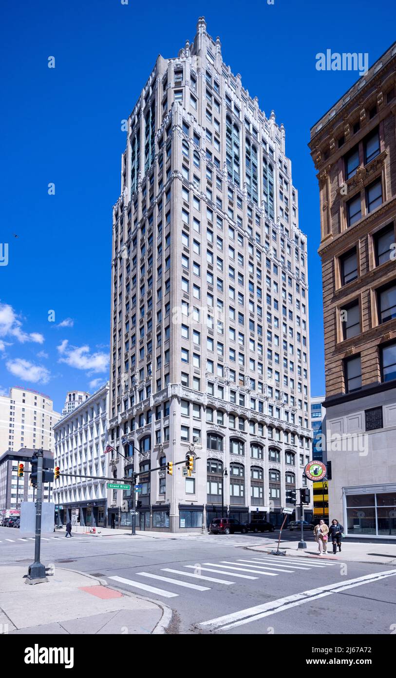 Louis Kamper Apartments building, now affordable senior housing, Detroit, Michigan, USA Stock Photo
