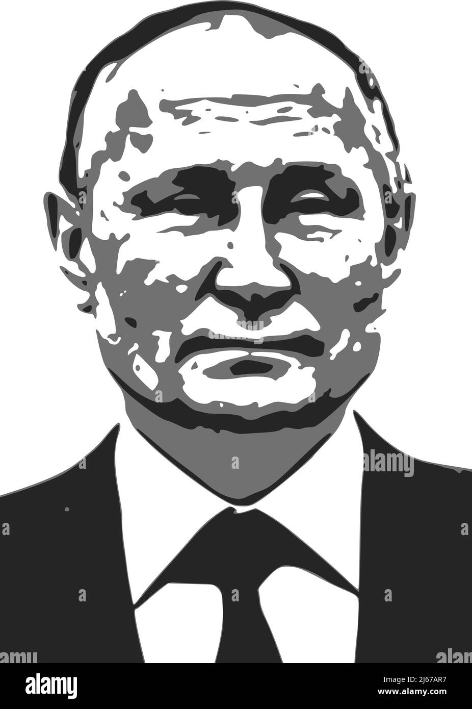 Vector graphic illustration of Vladimir Putin Stock Vector