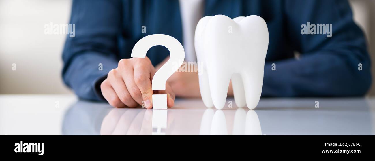 Woman Dental Teeth Question Mark. Dentist FAQs Stock Photo Alamy