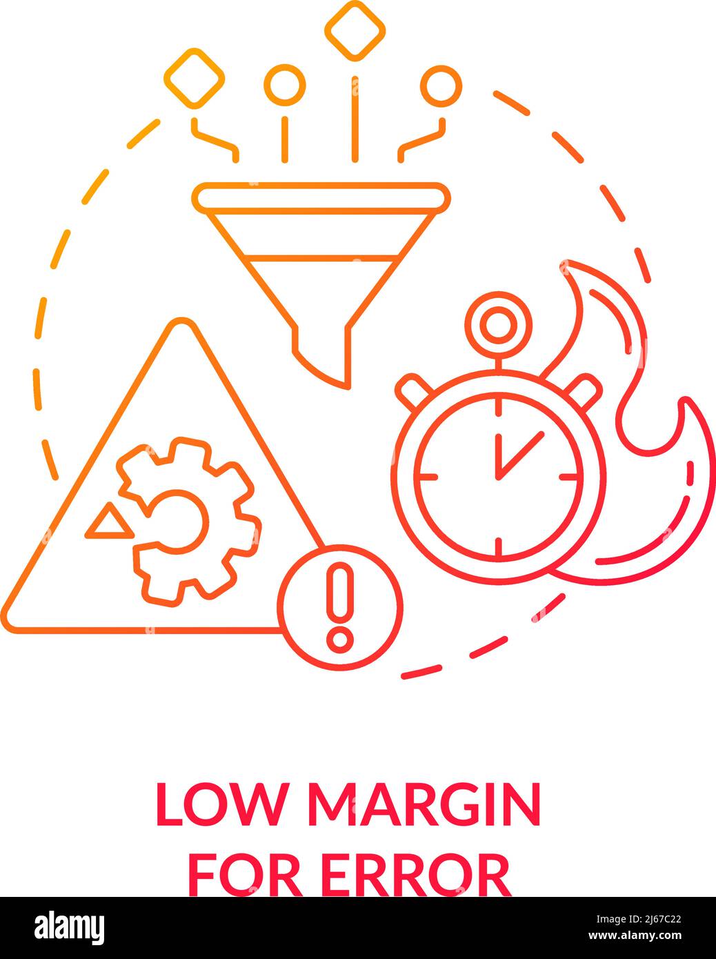 Low margin for error red gradient icon stock vector image art alamy
