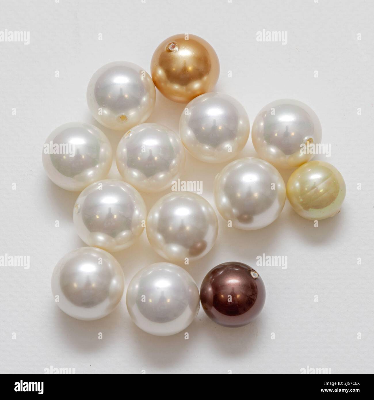Fake Pearls Made Plastic Imitation Jewelry Stock Photo 243846517