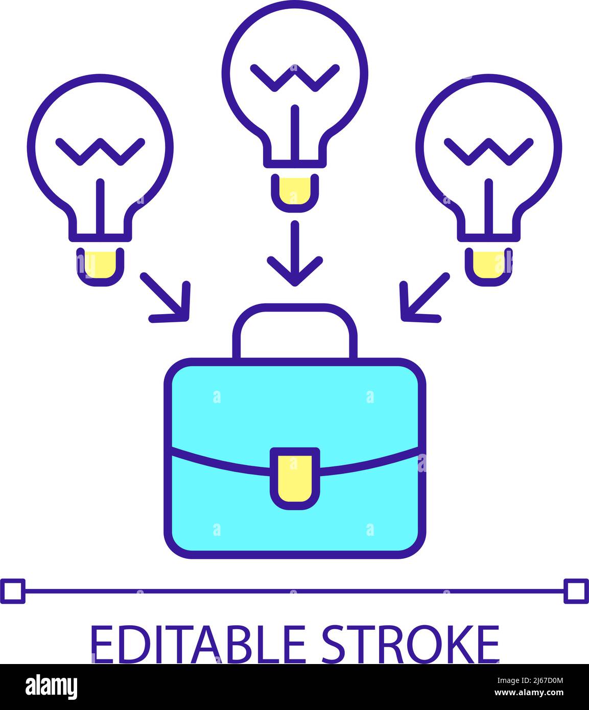Developing startup ideas RGB color icon Stock Vector