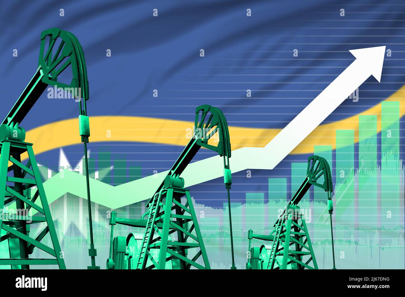 Nauru oil industry concept, industrial illustration - rising up chart ...