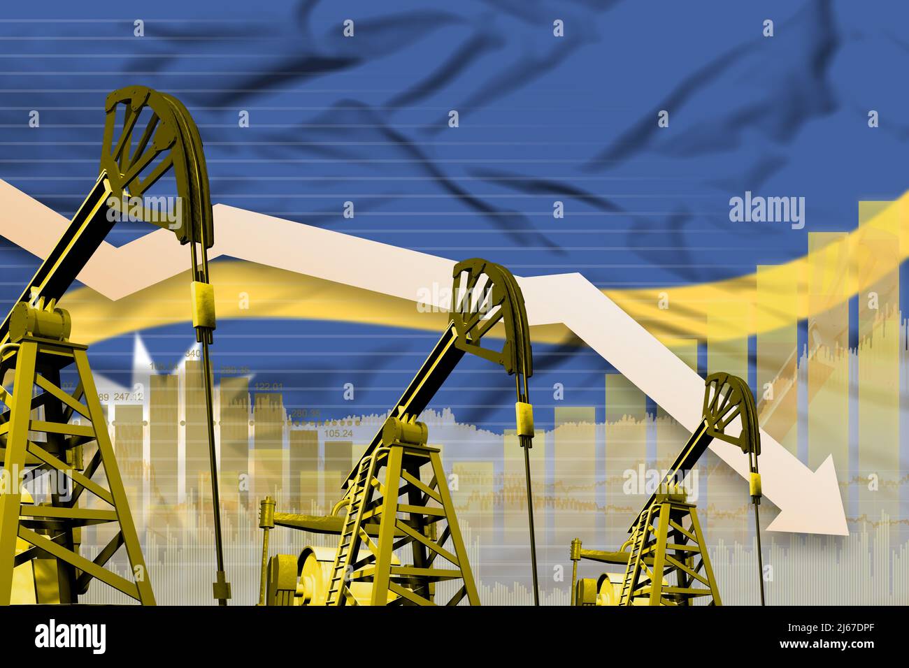Nauru oil industry concept, industrial illustration - lowering down ...