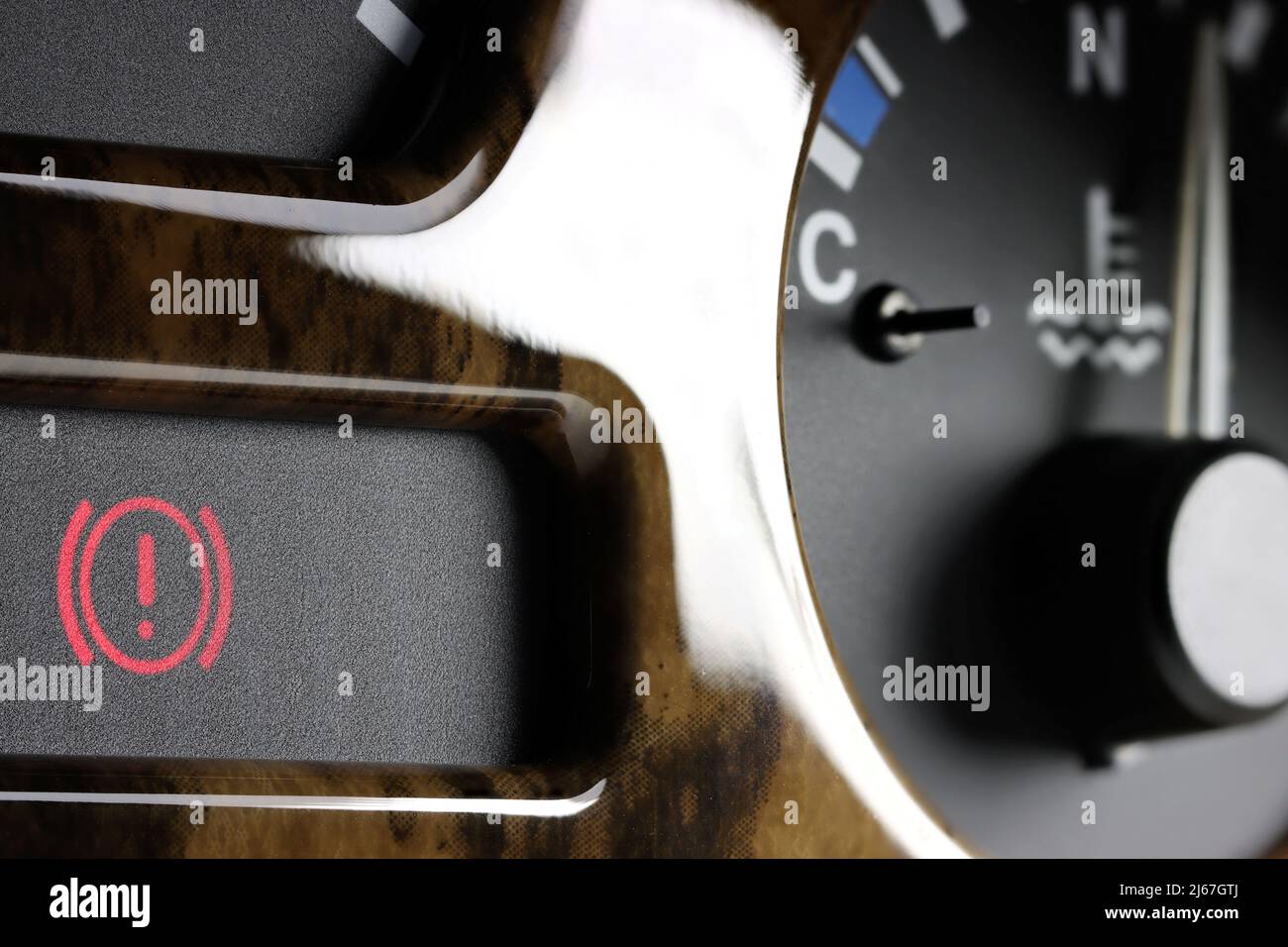 break system warning light in car dashboard Stock Photo Alamy
