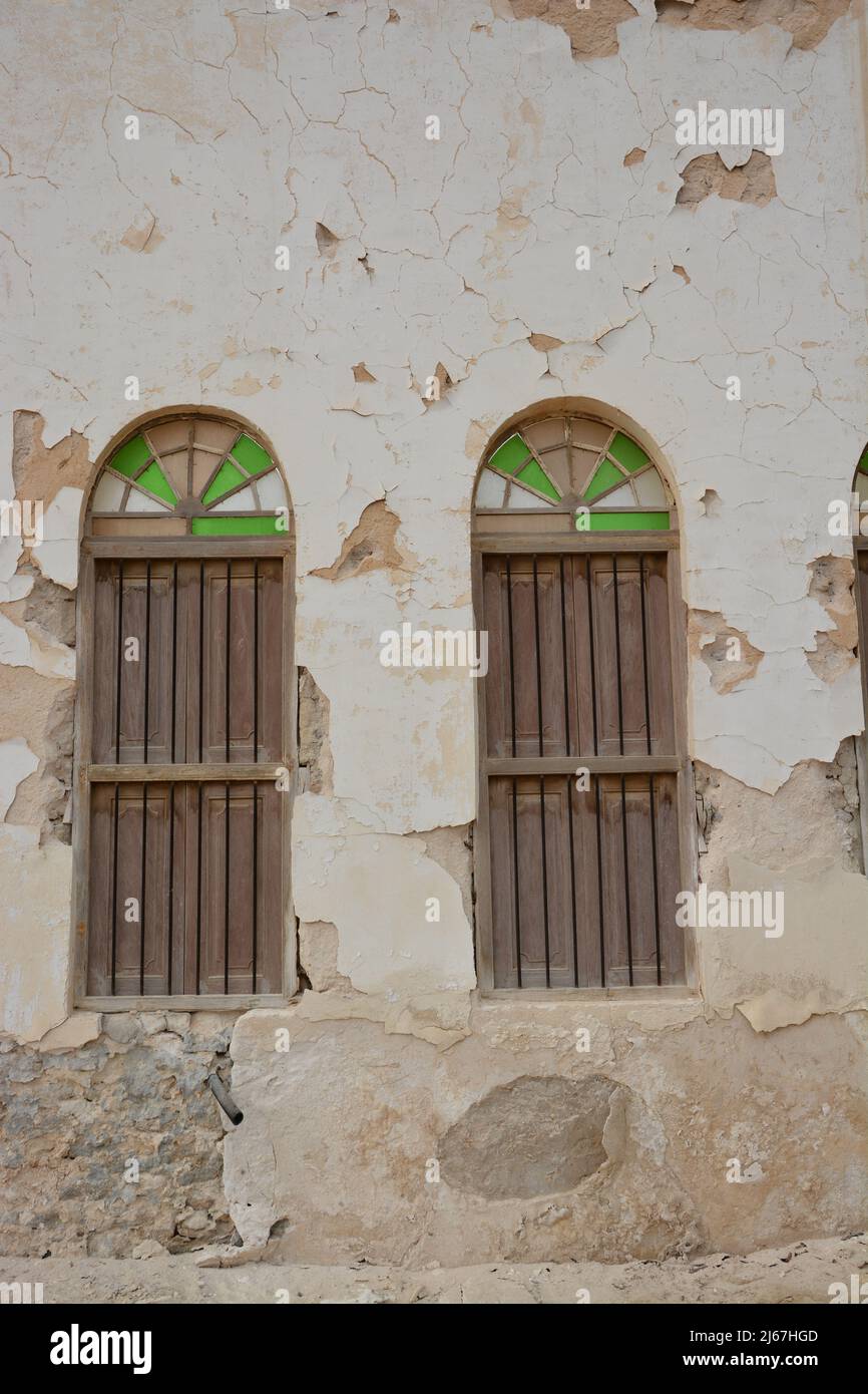 Doors & Windows from Uqair Castle eastern from Saudi Arabia Stock Photo